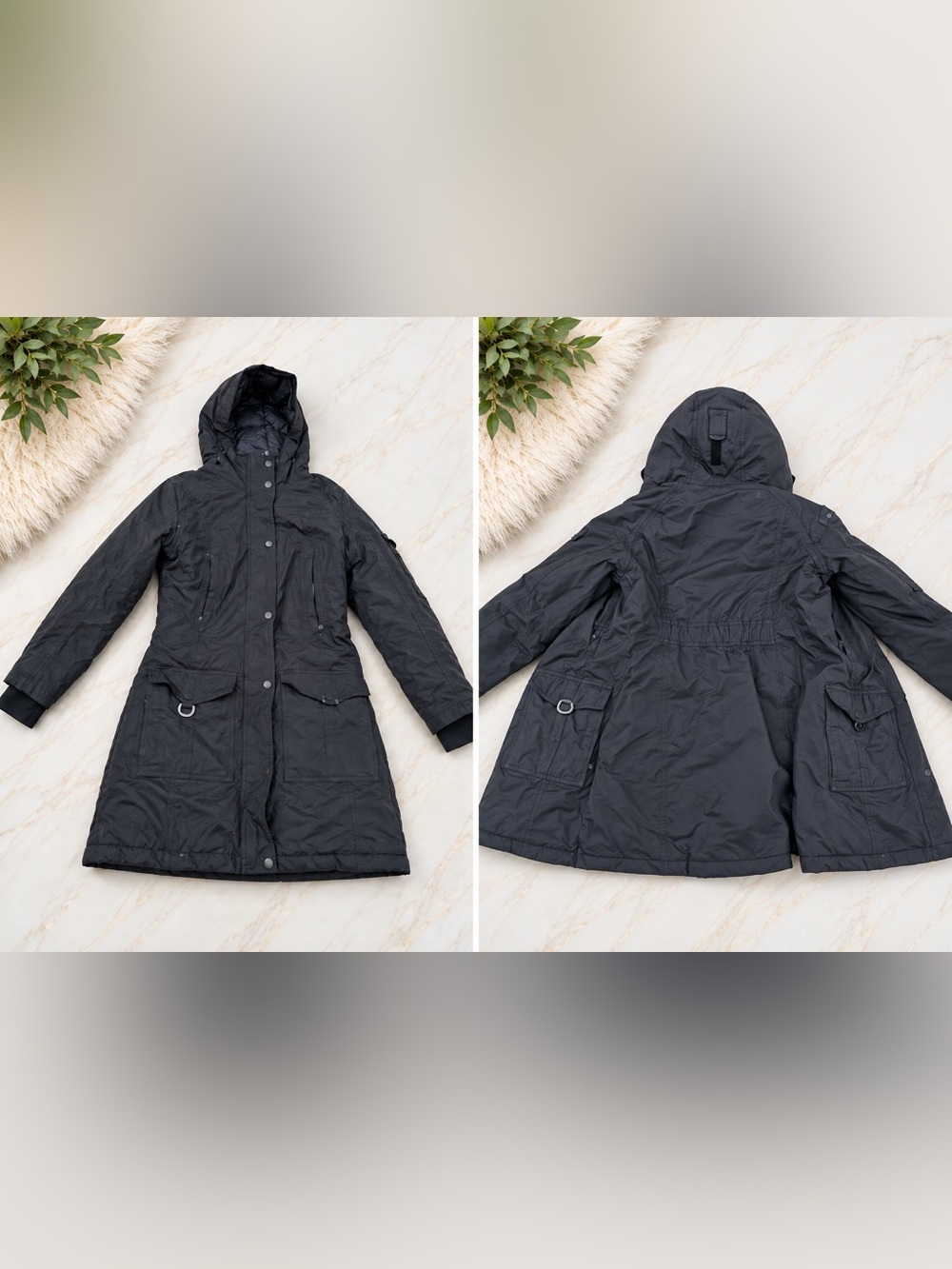 THE NORTH FACE Black Down Hooded Winter Coat Jacket Size Small